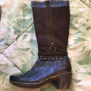 Handmade NAOT Brown Leather Tall Boots Size 38